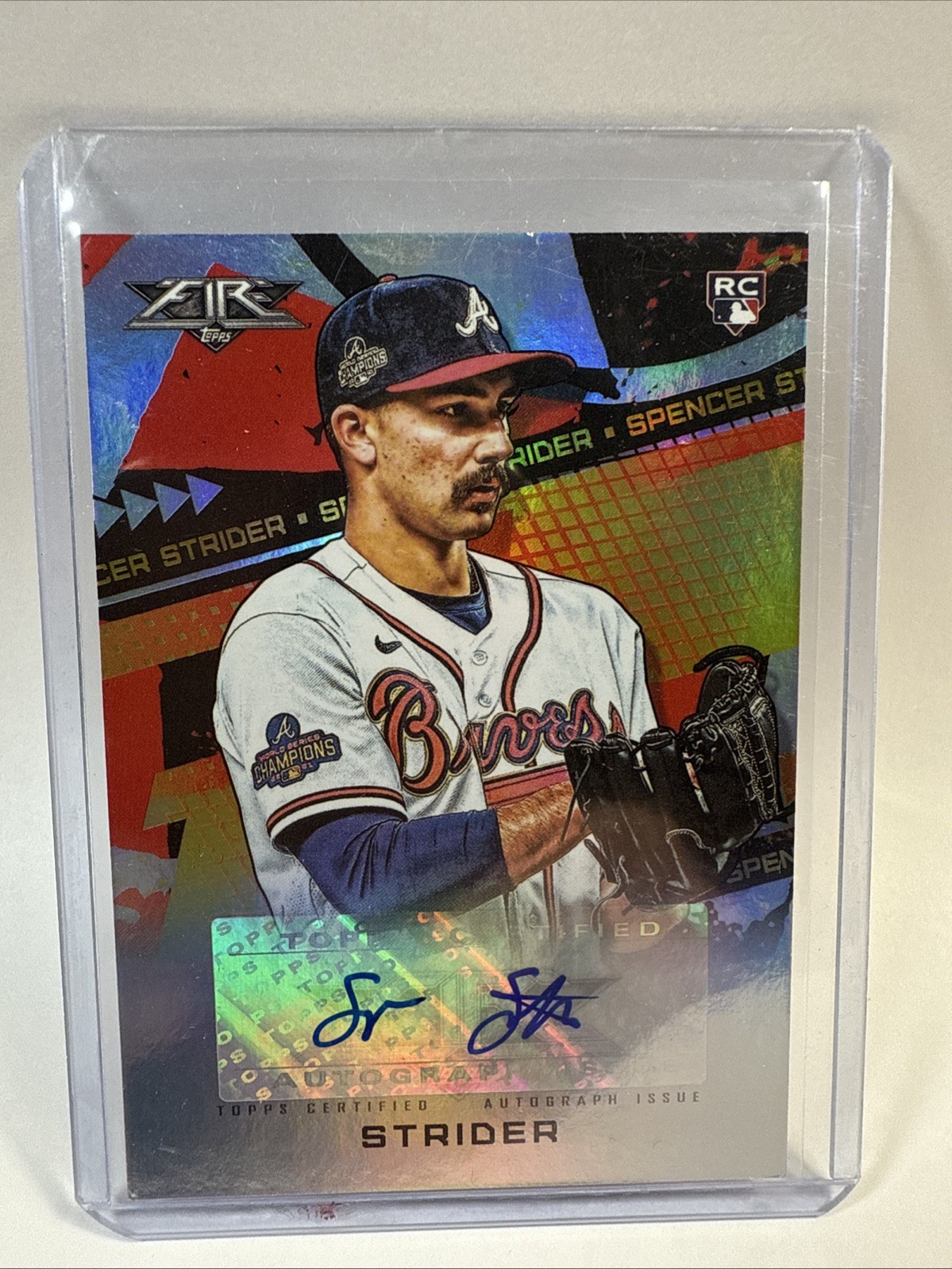 2022 Topps Fire - Fire Autographs Spencer Strider #FA-SS (AU, RC)