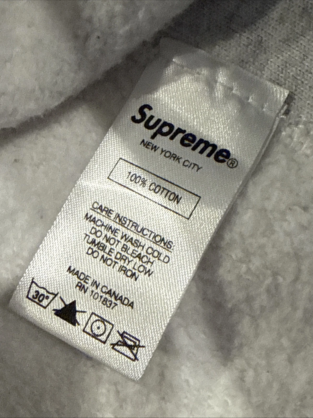 Felpa con cappuccio Supreme Apple Apple taglia XL grigio erica made in Canada