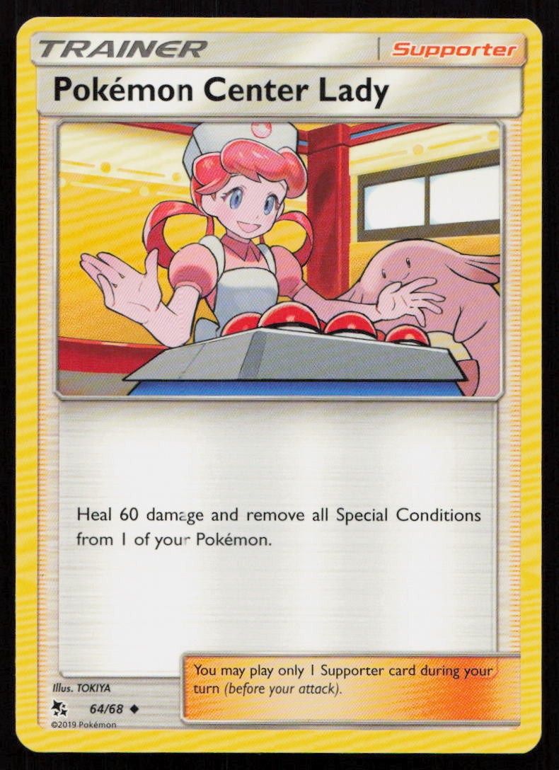 Pokemon Center Lady 64/68 Uncommon Hidden Fates Pokemon Near Mint