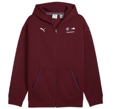 Puma Men's BMW M Motorsport Essentials Full-Zip Hooded Jacket Burgundy 633049-05