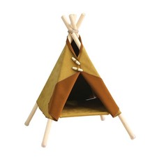 Cat Tent with Wooden Frame Removable Cover Cat Teepee for Living Room, Indoor