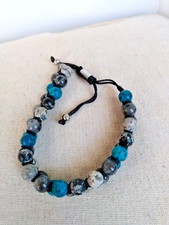 Double Beaded Multicolor Stone Bracelet with Adjustable String