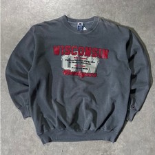 90's Vintage Wisconsin Badgers Champion Grey Crewneck -XL