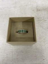 Sterling Silver 925 Emerald  Diamond Ring Size 6 - NWT  Plz Read Description 