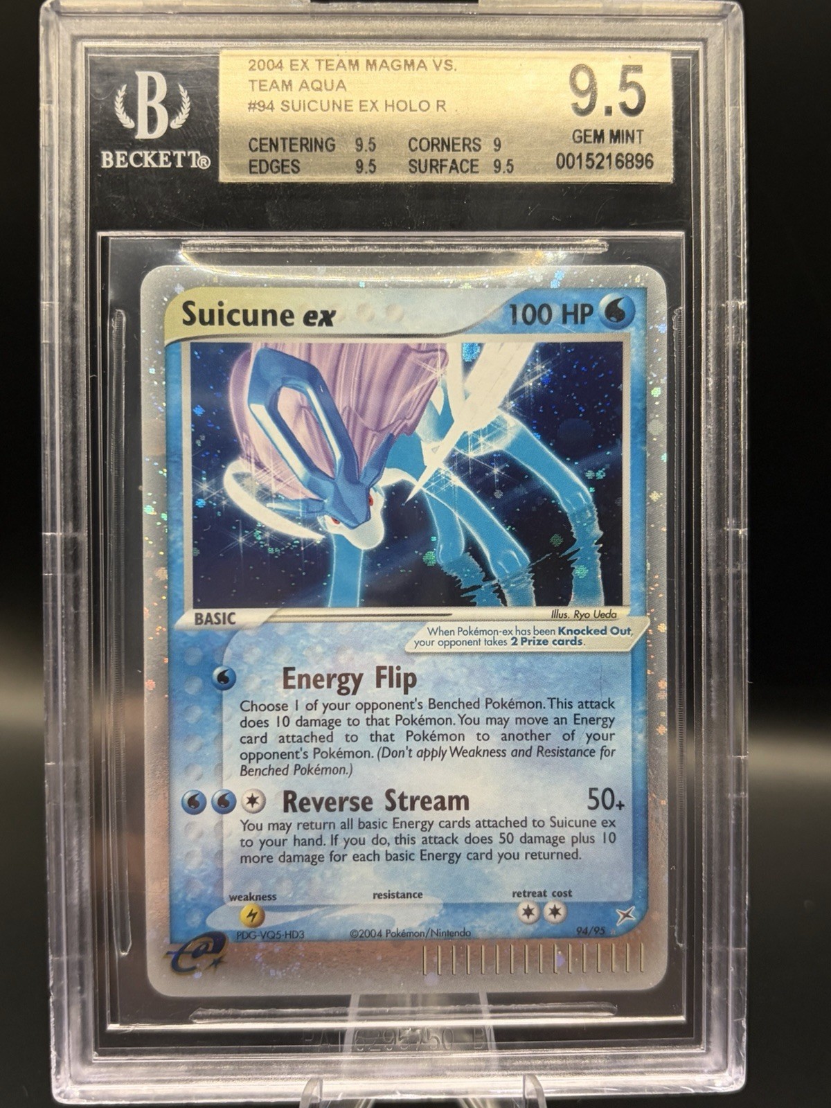 SUICUNE EX TEAM MAGMA VS TEAM AQUA HOLO #94 BGS 9.5 [None Higher] PSA 10 $29K!