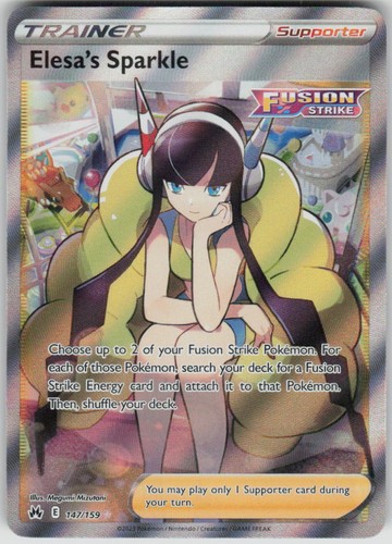 Pokemon Elesa's Sparkle (Full Art) 147/159 SWSH: Crown Zenith Holofoil UR NM
