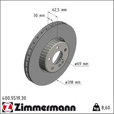 2x Zimmermann 400.5519.30 Bremsscheibe für MERCEDES BENZ C KLASSE W205 A205 2x Zimmermann 400.5519.30 Bremsscheibe für MERCEDES BENZ C KLASSE W205 A205