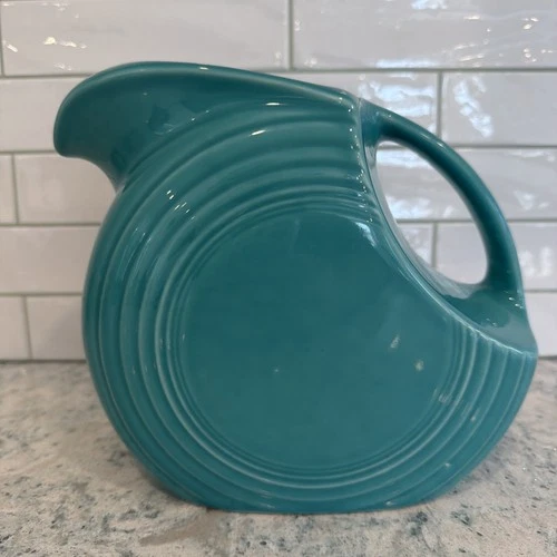 Fiesta Fiestaware Large Disc Pitcher Turquoise Blue Made in USA