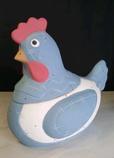 Tarro de galletas vintage pintado a mano pollo gallina gallo campo granja arte popular