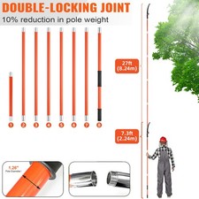 Telescopic Branch Saw With 8 Telescopic Rods 2m-8.24m Adjustable Pole Pruner UK