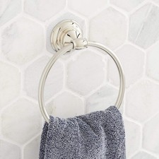 Signature Hardware 446916 Beasley Towel Ring Polished Nickel
