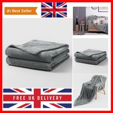 Waffle Flannel Fleece Mink Throw - Sofa/Bedspread/travel Blankets – Honeycomb...