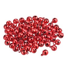 80pcs Jingle Bells 6mm Small Bells for Craft DIY Christmas Red