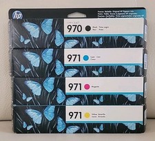 4-pack Genuine HP 970 Blk  971 C/M/Y 34.5ml Ink Cartridges OEM  NEW  SEALED