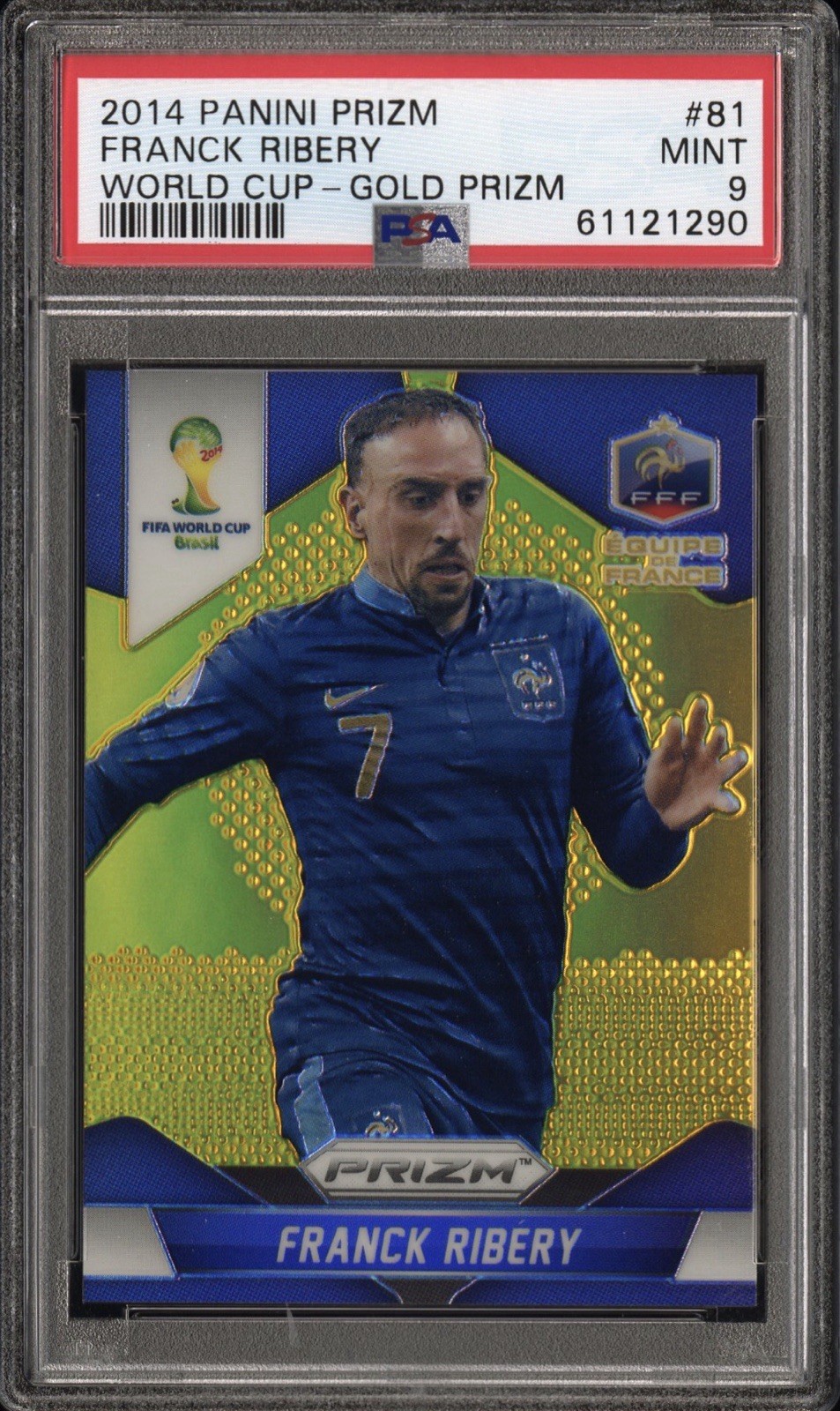 2014 Panini Prizm World Cup Gold /10 Franck Ribery #81 PSA 9