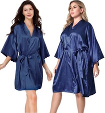 EPLAZA Women Silky Satin Robe Wedding Bridal Party Bride Bridesmaid Robes Kim...