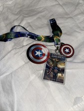 Captain America Marvel Avengers Lanyard Two Pocket ID Holder NEW Brave New Wor