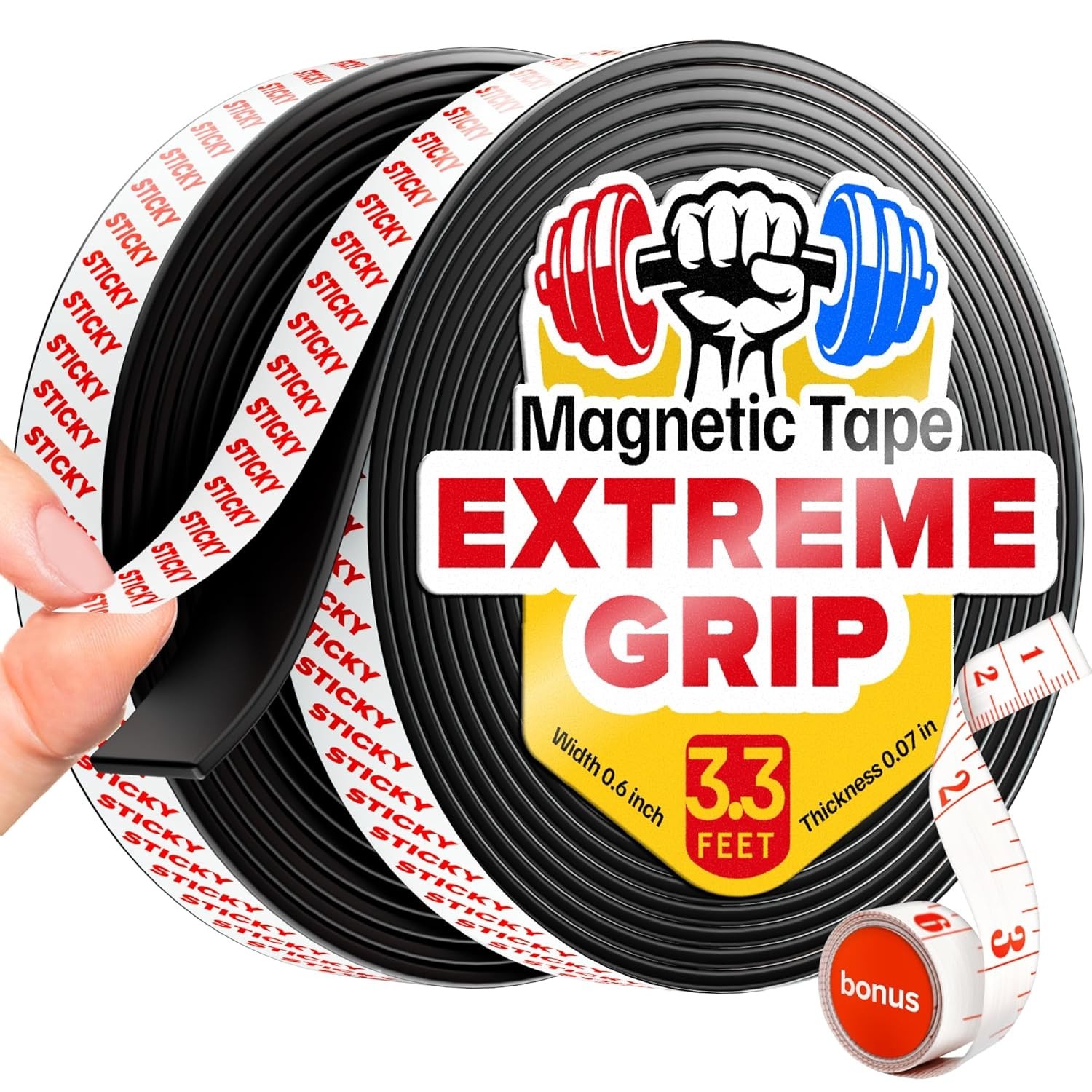Durable Cut-to-Fit Magnetic Tape - Strong Adhesive Strips for Home & Crafts