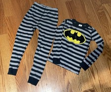 Boys Hanna Andersson Batman Winter PJs Pajamas Longalls Size 120 6-7 EUC