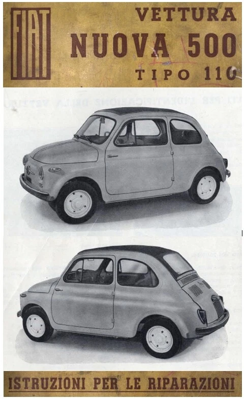 CD Manuale Officina Istruzioni Riparazioni FIAT Nuova 500 Tipo 110 1957* - Immagine 2 di 4