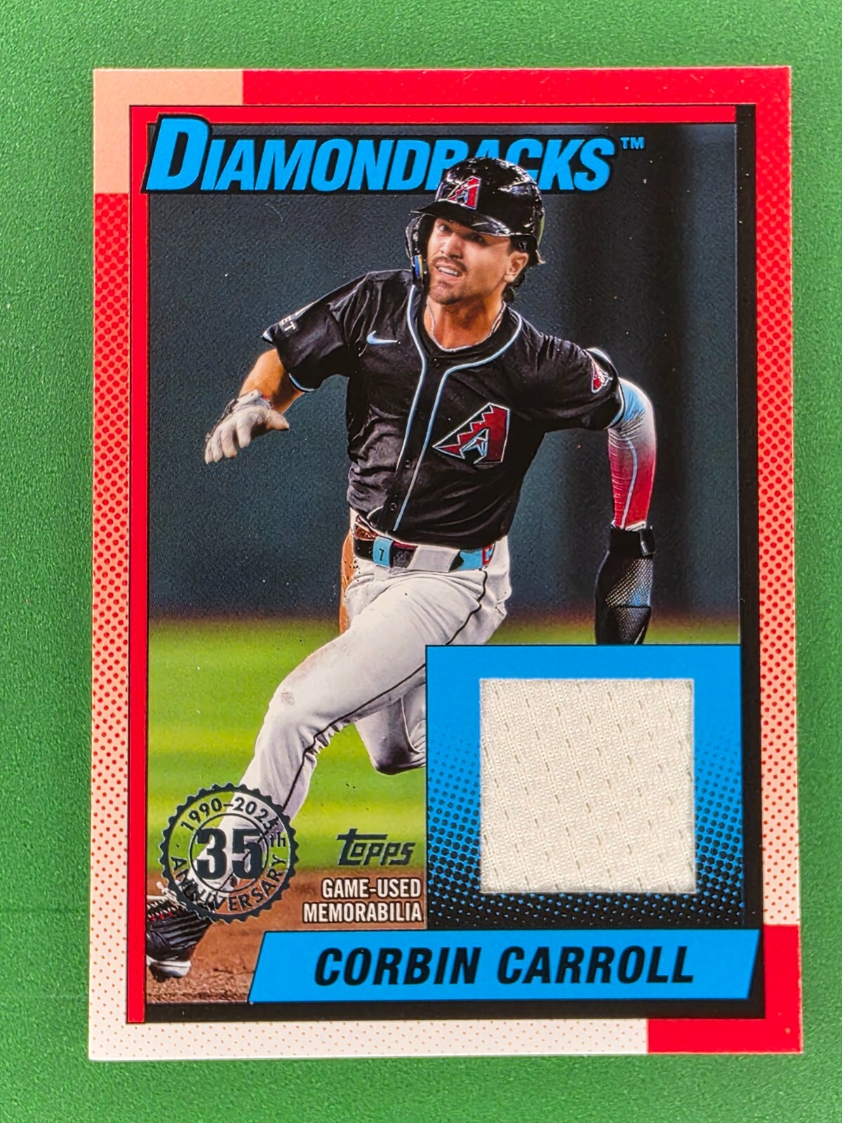 2025 Topps Series 1 1990 Baseball Relics Corbin Carroll #T90R-CC Memorabilia Card