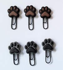 Set of 3 Decorative Gray/Brown Paper Clip Bookmarks