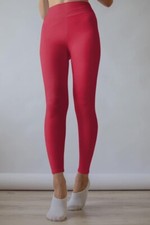 Red Solid W/ POCKETS Women's Leggings PS TC Plus Size 12-20 L/XL