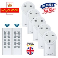 1-5 Remote Control Sockets Wireless Switch Home Mains Power Outlet Pack UK Plug