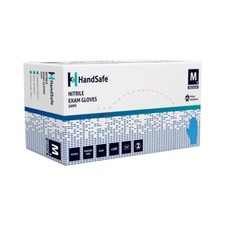 Nitrile Gloves Blue Polyco Handsafe -  Box 100 - Choose Size Medium or Large
