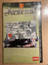 2001 2002 Arsenal v Deportivo La Coruna Programme + Ticket Stub 12th March 2002
