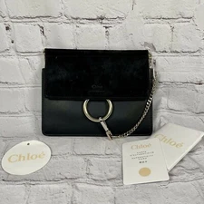 Chloé Faye Mini Black Leather Calfskin Bag Chain Shoulder Strap NWT $1250