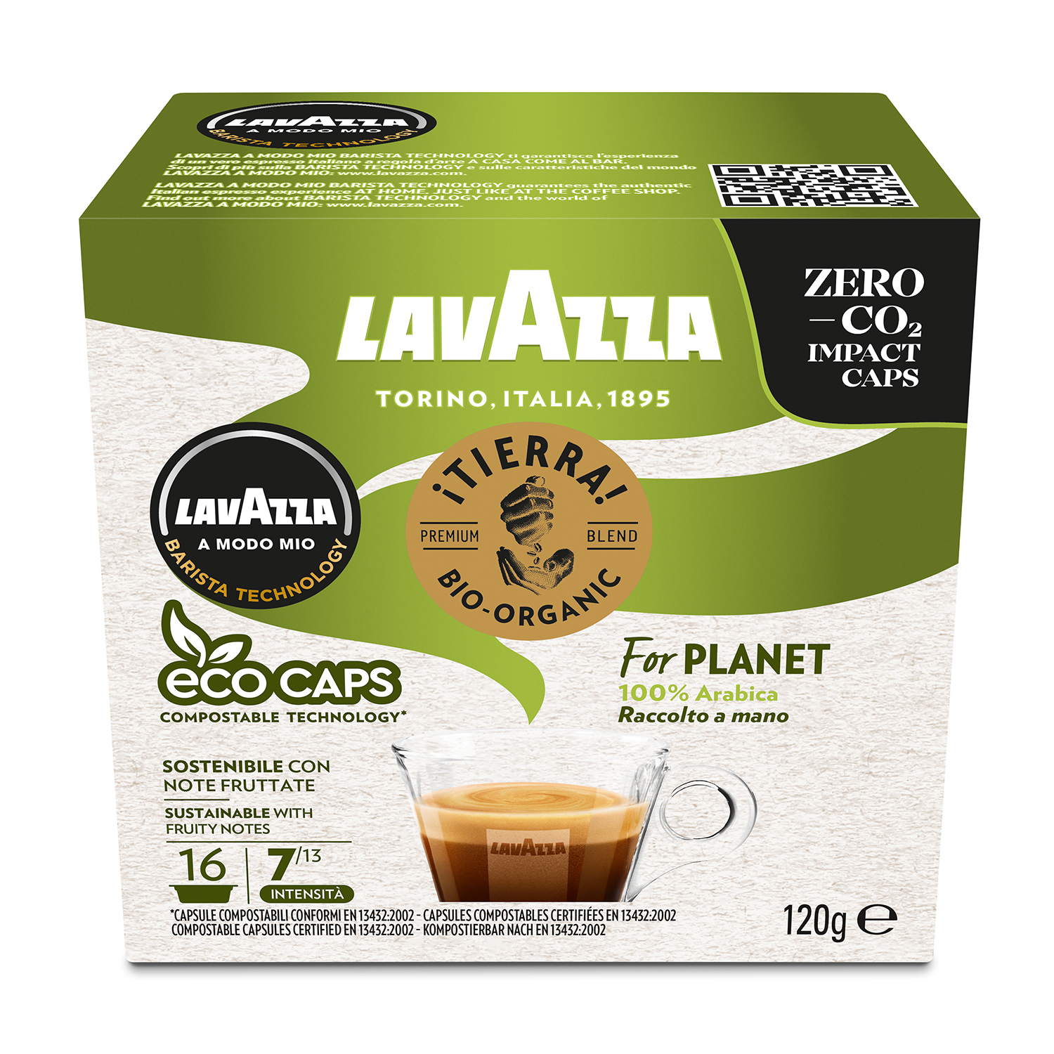 Lavazza A Modo Mio Tierra Eco Planet - 16 Capsule originali Lavazza