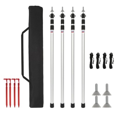 4x/8x Zeltstange Zeltstangenspanner für Tent Teleskop Halter Alu 87.5-234.5cm