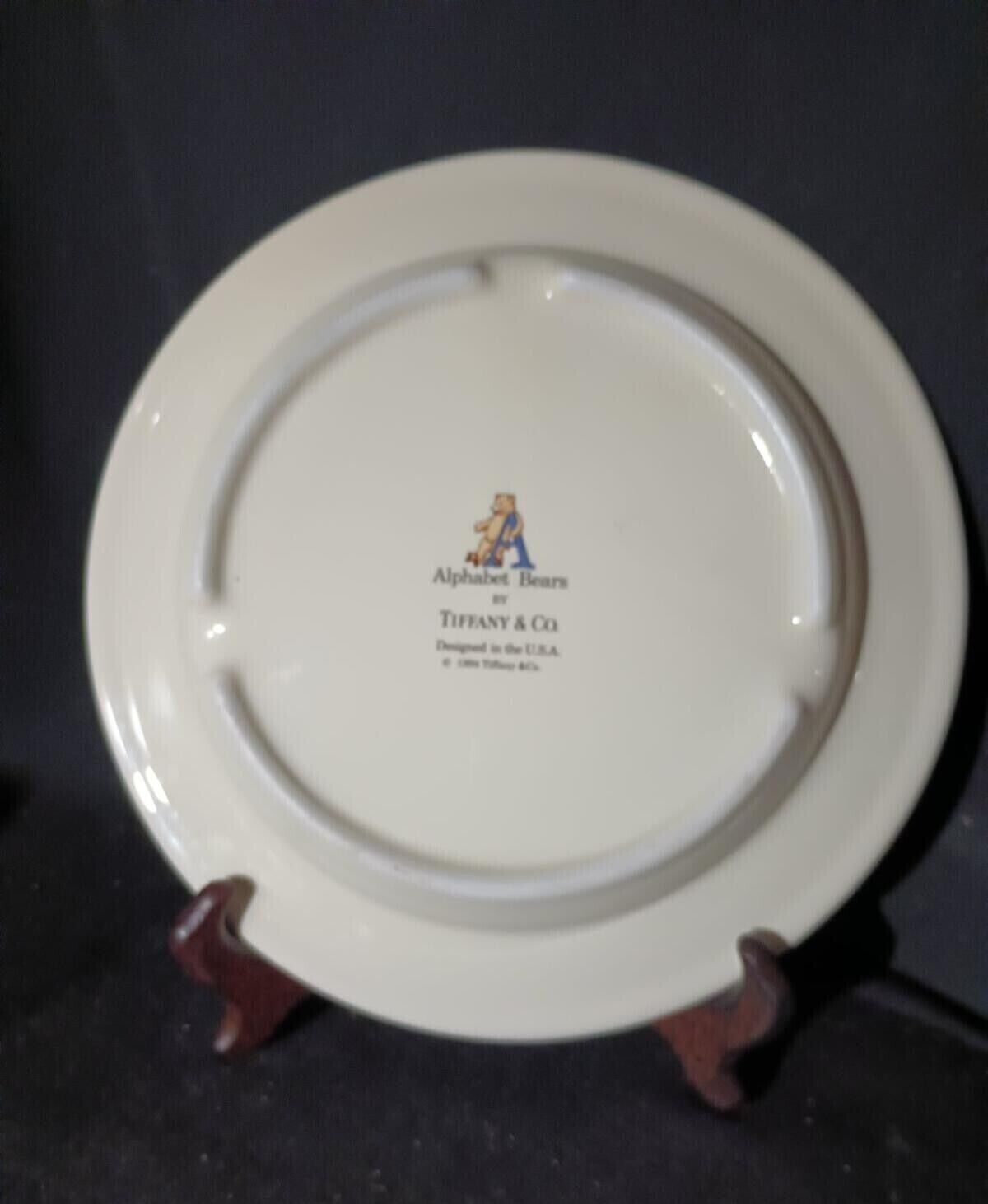 Tiffany & Co. ABC Alphabet Bears -Child Divided Plate Porcelain 1994