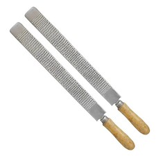 2Pcs Farrier Rasp w/ Wooden Handle, Mini Hoof Rasp for Horse, Pigs, Goats, Calf