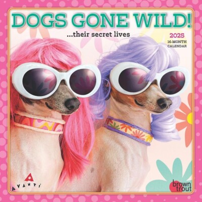 Browntrout Avanti Dogs Gone Wild OFFICIAL 2025 7 x 7 Mini Calendar