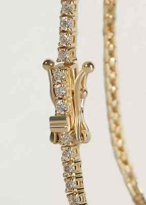 Huge 12.55 Ct TW Round Cut Natural Diamond Tennis Necklace 14K Yellow Gold 17''