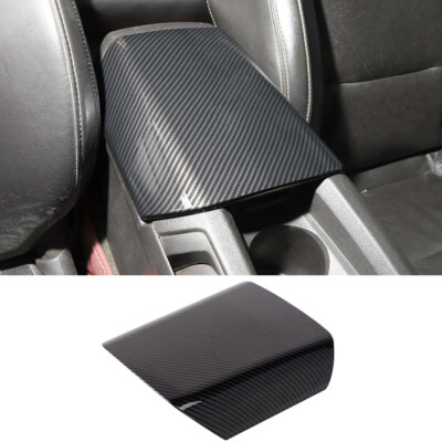Carbon Fiber Armrest Box Panel Decor Cover Trim For Chevrolet Camaro 2010-2015