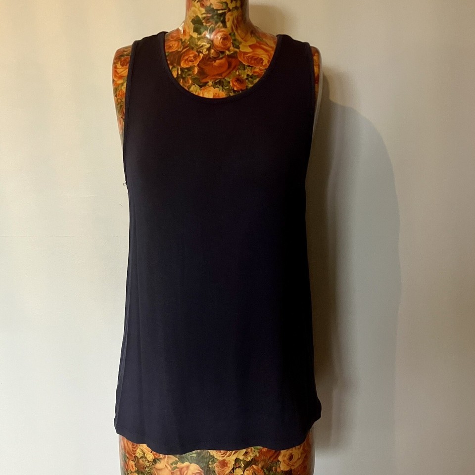 ROCKWEAR - Size 8 navy modal activewear gym tank top low back