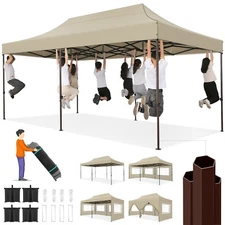 10x20 Pop Up Canopy Tent Commercial Heavy Duty Waterproof Gazebo Thickened Frame
