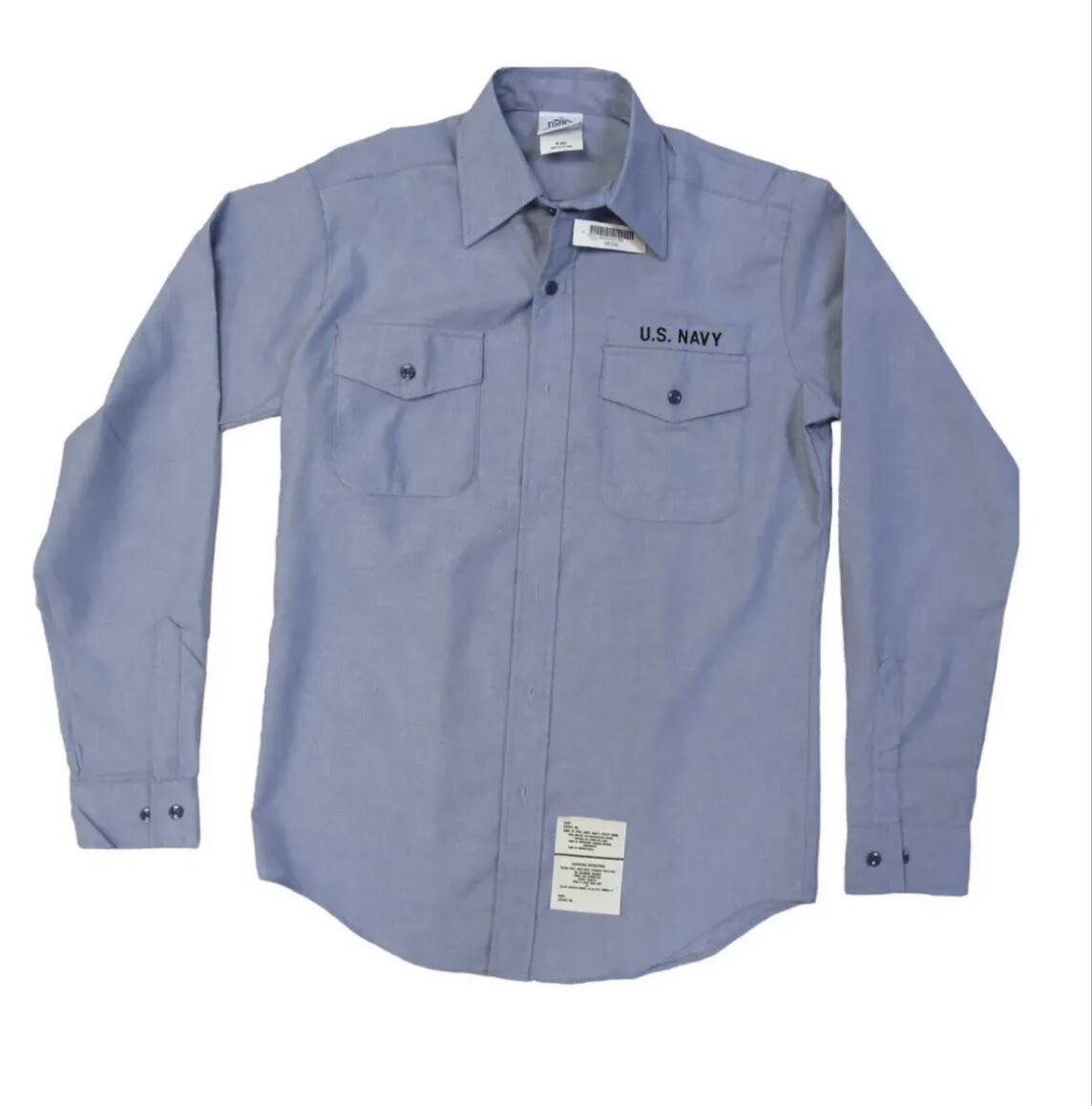 1 PackMens Military GENUINE US Navy Long Sleeve USN Blue Utility Shirt