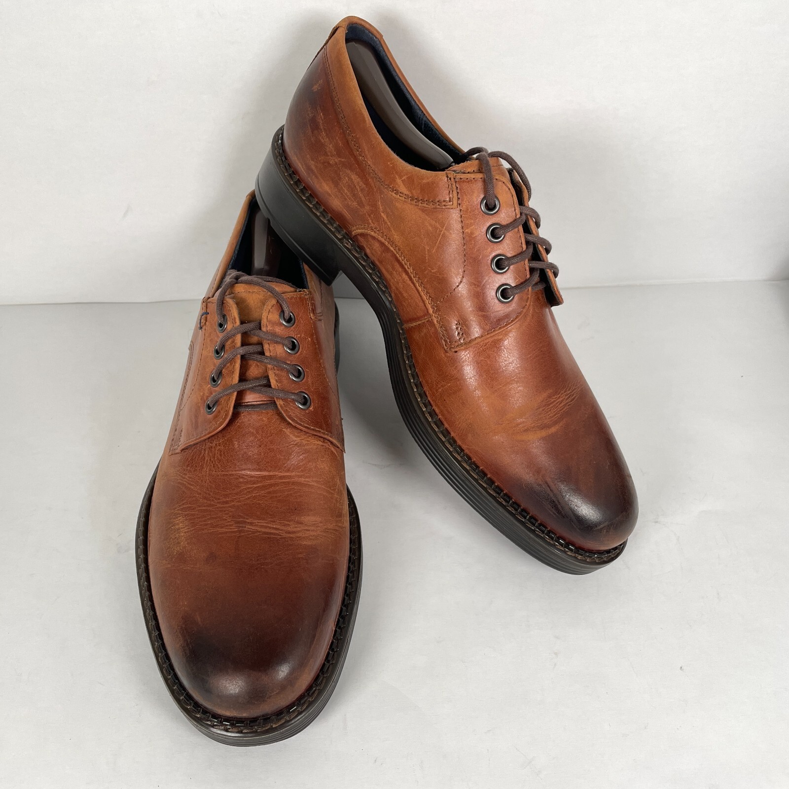 SAOLA Scarpe eleganti casual stringate Ecco Newcastle Derby da uomo taglia 41 US 7 in pelle marrone