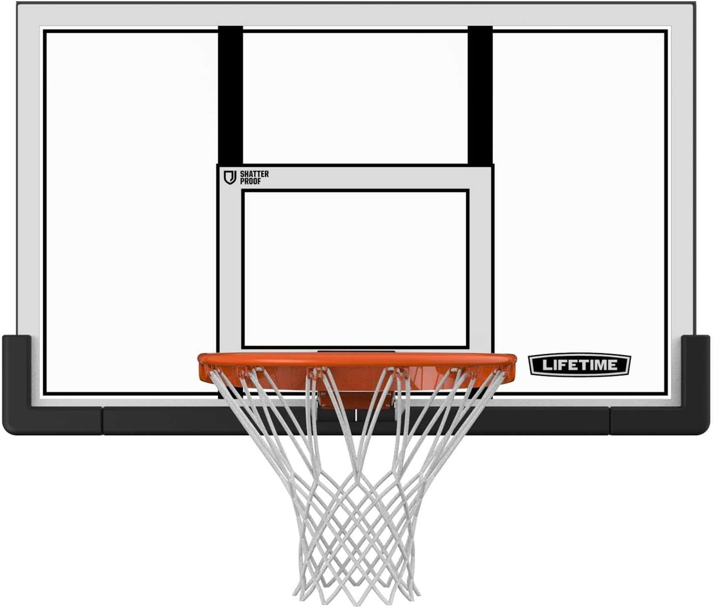 73729 48 In. Shatter Proof Backboard Rim Combo, Orange/White, One Size