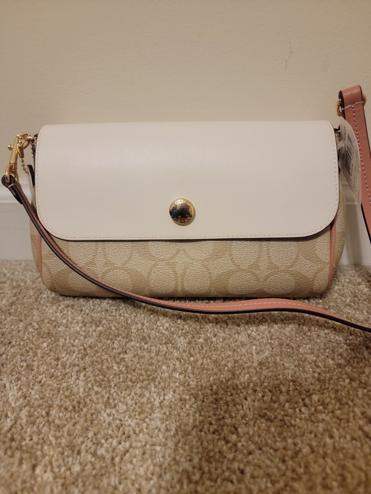 Coach Women's Rvsble Crossbody Signature Coated Canvas, F59534, Lt Khaki/Chalk