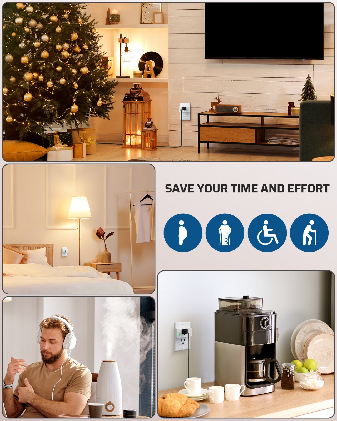 DEWENWILS Remote Control Outlet, 15A/1800W, FCC & ETL Listed, for Lamps, Fans