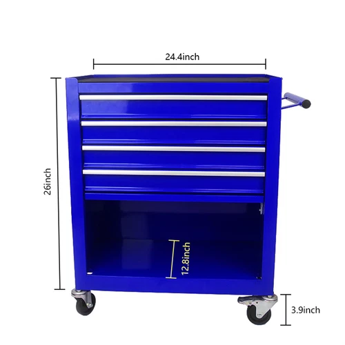 4 Drawers Rolling Tool Box Cart Chest Tool Garage Storage Cabinet with Wheels US - Picture 4 of 36
