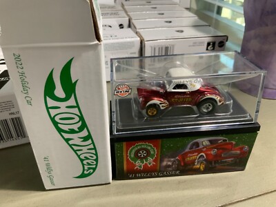HOT WHEELS RED LINE CLUB '41 WILLYS GASSER RED 2022 HOLIDAY CAR