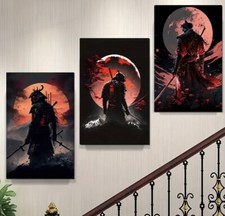 3 er Set Anime Ninja Krieger Comic Wandbild Leinwand Poster 