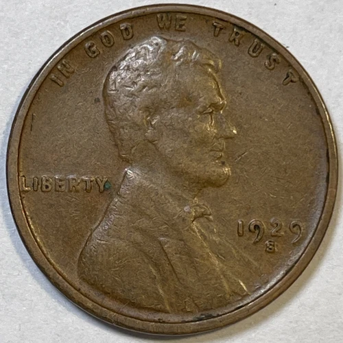 1929-S Lincoln Wheat Cent Extremely Fine XF Coin #14557