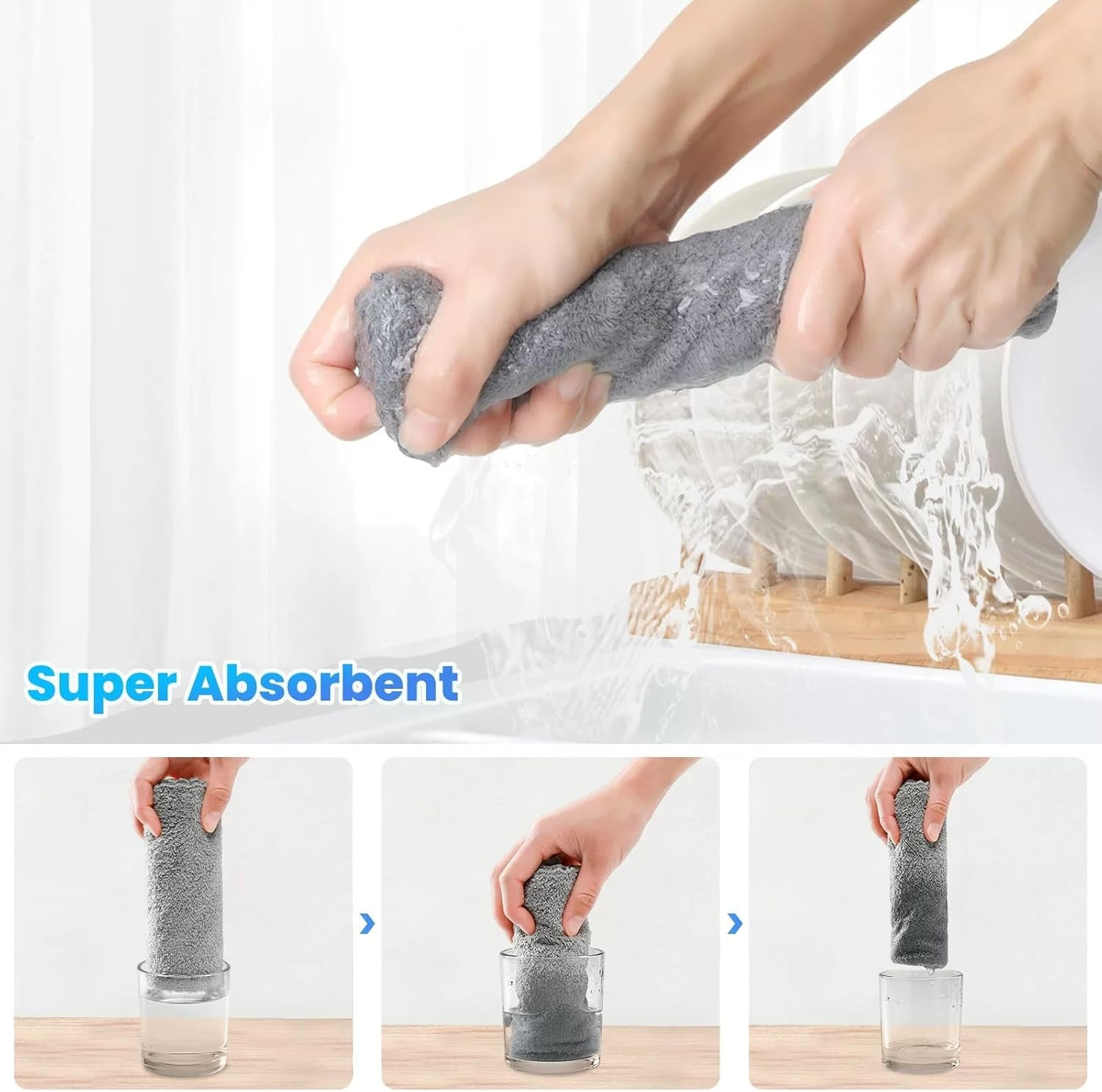 12 Pack Cleaning Cloth,Ultra Soft Absorbent Quick Drying Microfiber Cleaning Rag